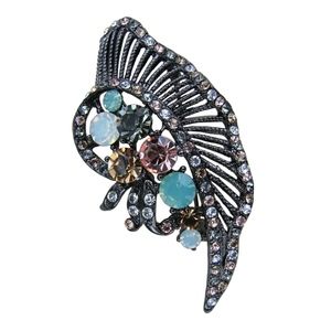 Rucinni Opal/Green Brooch with Swarovski Crystals